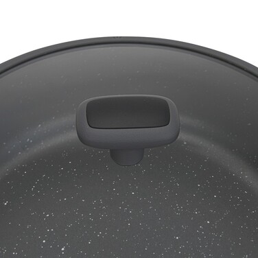 Сотейник Fissman 28x8 см/4,3 л TITANIUM PRO со стеклянной крышкой литой алюминий с антипригарным покрытием (14586)