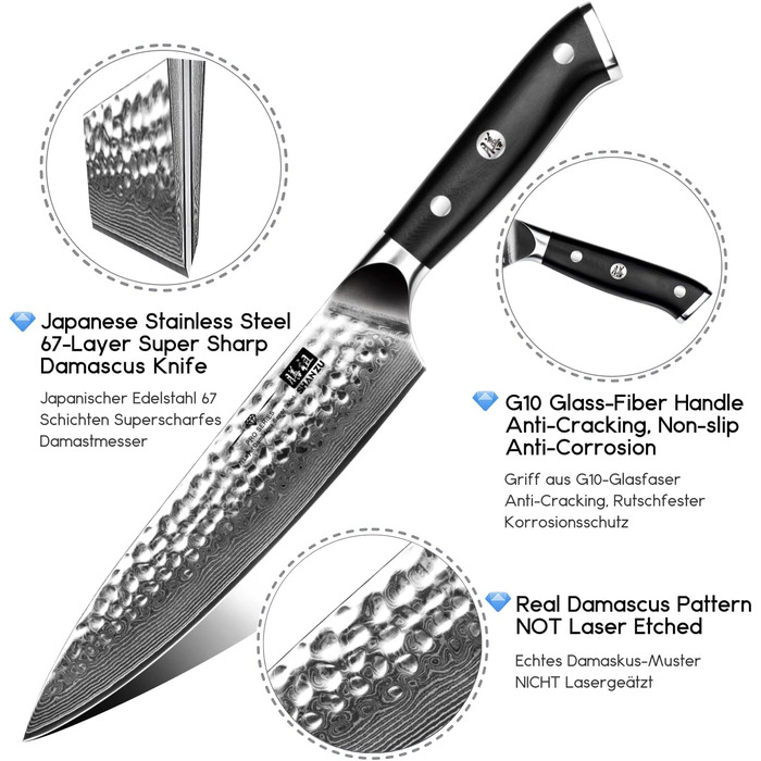 Дамаський ніж 20 см PRO SHAN ZU