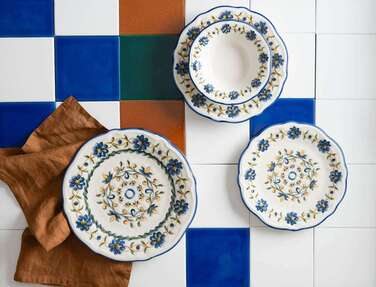 Тарелки сет 24 шт (4X6) Porser Tuscan Bloom fulya FLY24YKPRS1121