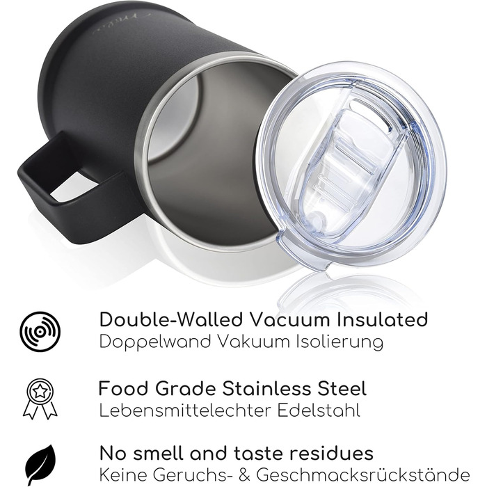 Термокухоль для пива 700 мл чорний Milu