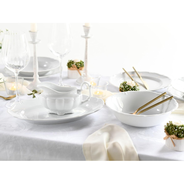 Порцеляна, білий (білий, 34 x 28,3 x 25,5 см, сервірувальний набір 3 шт. и), 30 шт.