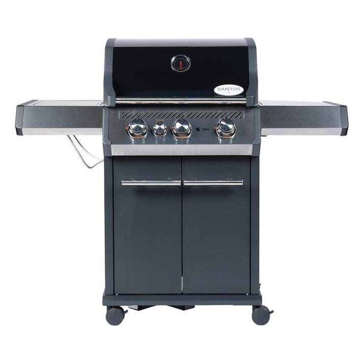 Газовый гриль SANTOS S-301 Black, с боковой горелкой, черный 900235 Код: 010949