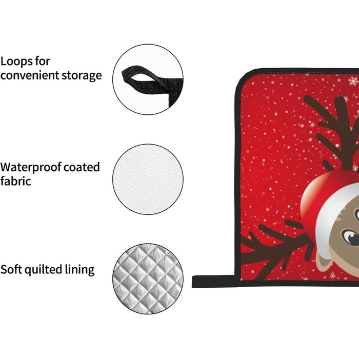 Рождественский набор из 2 прихваток и 2 перчаток для духовки, 4 предмета, красный AAPIKA