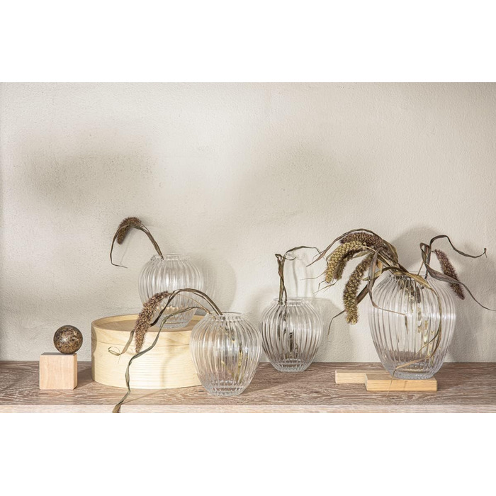 Ваза Hammershøi Данський дизайн для квітів ручної роботи, біла (H14 см, прозора)