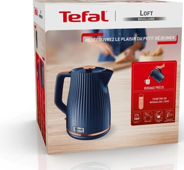 Tefal Електрочайник Tefal LOFT, 1,7л, пластик, STRIX, синій