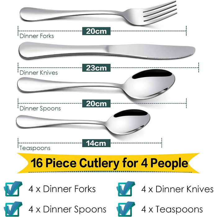 Набор столовых приборов из 16 предметов на 4 персоны Herogo