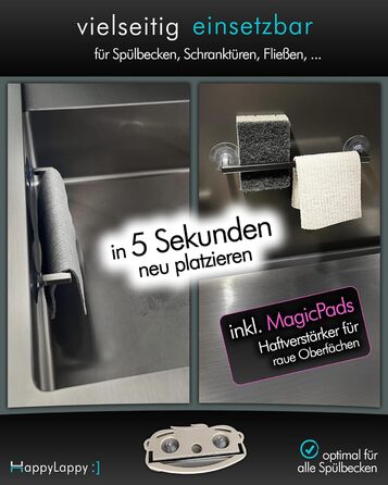 Тримач для кухонного рушника 20 см чорний snagger