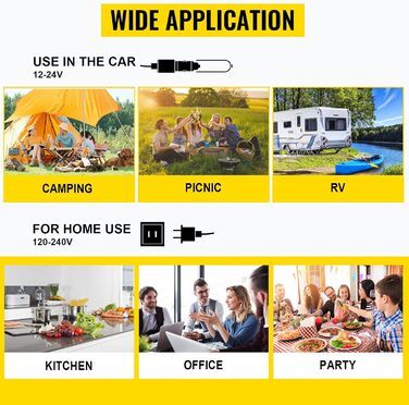 Автомобільний холодильник VEVOR 35L, компресорний холодильник, коробка-холодильник з нержавіючої сталі, ізольована коробка для свят, міні-холодильник, автомобільний холодильник з розеткою 35L (30L)