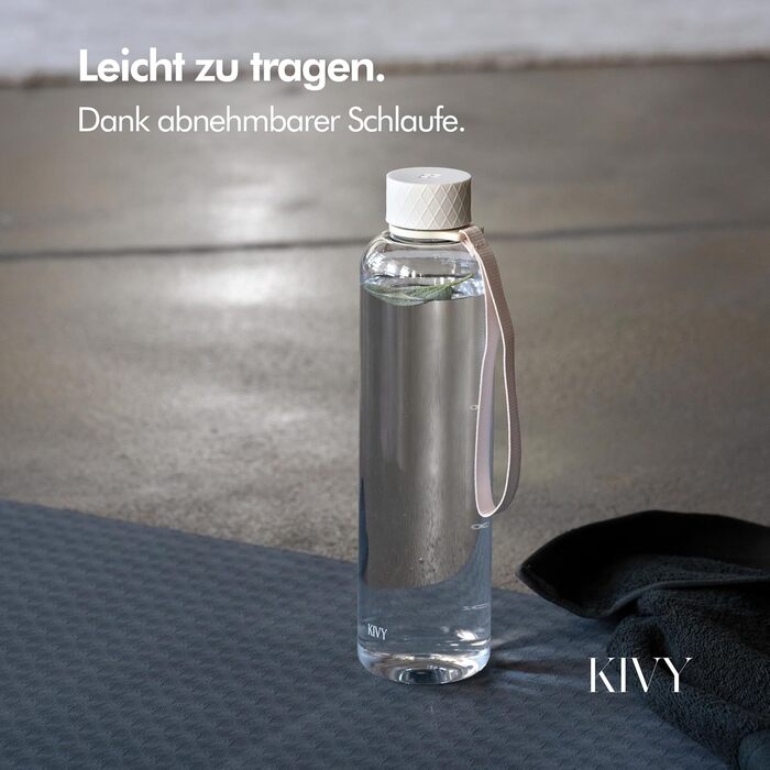 Пляшка для води 1 л тританова, кремова прозора KIVY