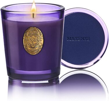 Ароматна свічка M&SENSE Лісова хатина, ароматичні свічки у склянці, натуральна соєва свічка, час горіння 55 годин, подарункові свічки для жінок та чоловіків, подарункова свічка (ягідний насичений, 260 г)