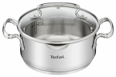 Tefal Кастрюля DUETTO+, 2л, с крышкой, нержавеющая сталь, стекло