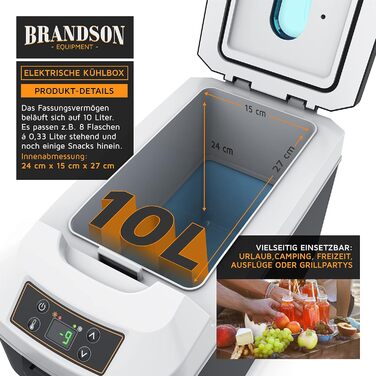 Електричний автохолодильник 10 л 45 Вт Brandson