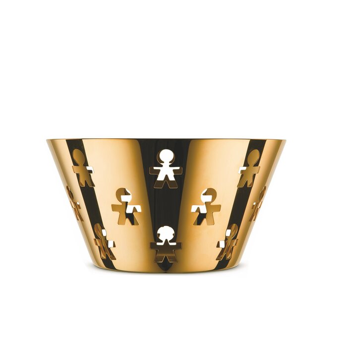 Ваза для фруктов 23х12,2 см, позолоченная Girotondo Alessi