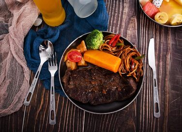 Титанові столові прилади для кемпінгів 3 шт. iBasingo