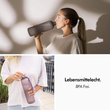 Пляшка для води 1,5 л тританова, попелясто-чорна KIVY