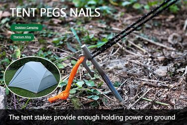 Кілочки з титанового сплаву для намету 7 мм. 6 шт. iBasingo