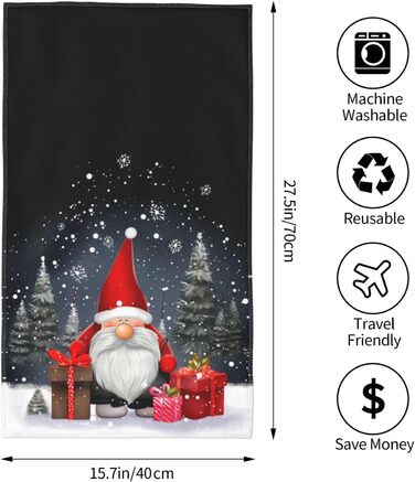 Різдвяний рушник 70 х 40 см Милий гном Ouqiuwa