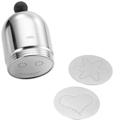 Декоратор для прикрас Полірований декоратор капучино Декоратор цукрової пудри, срібло, 201307