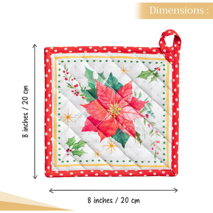 Рукавички для духовки Maison d&39 Hermine, підставки для каструль, 100 бавовна, термостійкі кухонні рукавички, рукавички для духовки (19 см x 33 см) та підставки для каструль (20 см x 20 см) для приготування їжі, Morzine - рукавички для духовки на День по