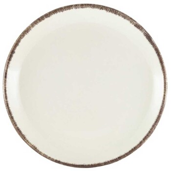 Тарелка плоская, 19 см, серый ободок, GenWare