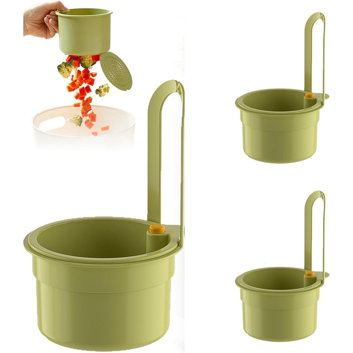 Сітчастий фільтр для раковини, фільтр для раковини, зливний кошик для раковини, органайзер для раковини, кухонне начиння, кошик для фільтра для раковини, кошик для зливу для кухні, підвісний фільтр для кухонного змішувача, (білий ) (зелений, 3 шт.)