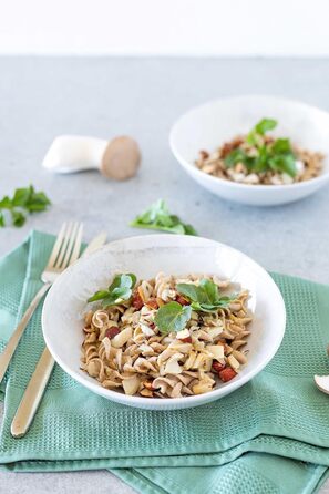 Набір тарілок Mser, керамограніт Ossia, 6 персон, білий / бежевий (набір мисок)