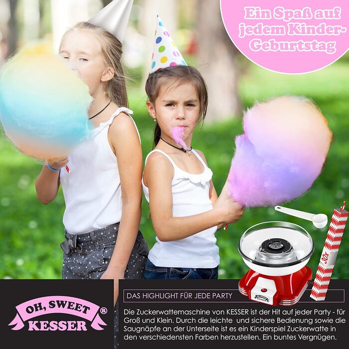 Машинка для сахарной ваты с аксессуарами, 500 Вт, красно-белый KESSER