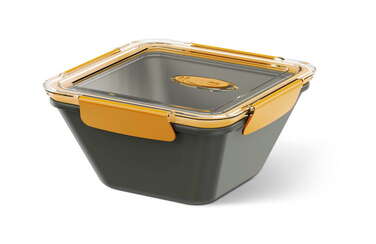 Контейнер квадратний Emsa BENTO BOX, сіро-жовтогарячий 1,5 л