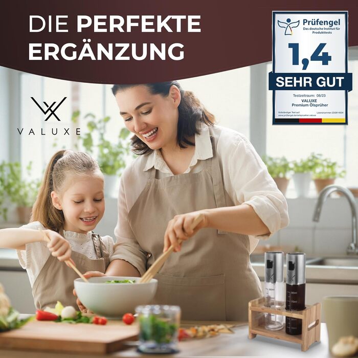 Масляний розпилювач VALUXE для кулінарної олії та оцту зі склом для захисту від ультрафіолету та розпилювальним фільтром - Пляшка з розпилювачем олії з нержавіючої сталі - Точний розпилювач оливкової олії, масляний розпилювач, розпилювач олії (система орг