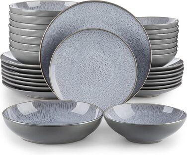 Столовий сервіз з керамограніту, комбінований сервіз vancasso з 32 предметів Карст з фаянсу, набір посуду у вінтажному вигляді на 4-12 осіб (Karst-wt, посуд на 8 осіб)