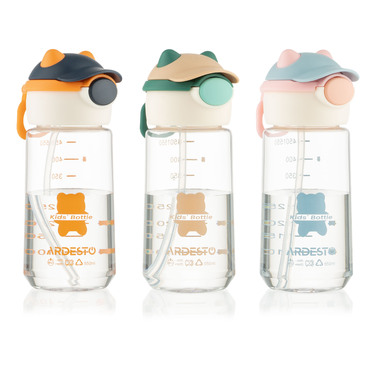 Пляшка для води Ardesto Bear 550мл, пластик, рожевий