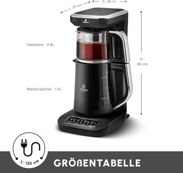 Електрочайник 4-в-1 1,5 л 2500 Вт чорний Caysever Robotea Pro Karaca