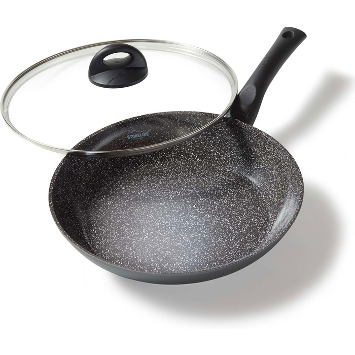 Сковорода з антипригарним покриттям 28 см, з кришкою STONELINE