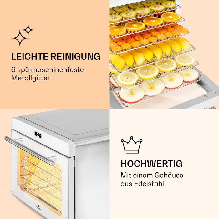 Дегідратор на 6 полиць, 700 Вт, білий Shaftesbury Klarstein