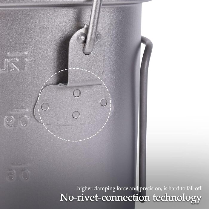 Титановий посуд для кемпінгу 600 та 1500 мл iBasingo