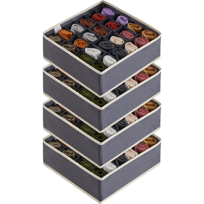 Набір з 4 органайзерів для шкарпеток і спідньої білизни, сірий Lifewit