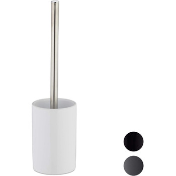 Йоржик для унітазу 36 см з керамічним тримачем, білий Relaxdays