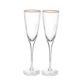 Набір з 2-х бокалів для шампанського 280 мл скло Fissman