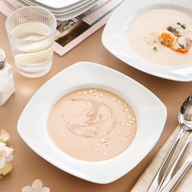 Серія Julia, набір посуду 12 персон, порцеляновий набір посуду, столовий сервіз з обідньою тарілкою, десертна тарілка, супова тарілка, кавові чашки, блюдця по 12 шт. кожна (6 шт. , супова тарілка)