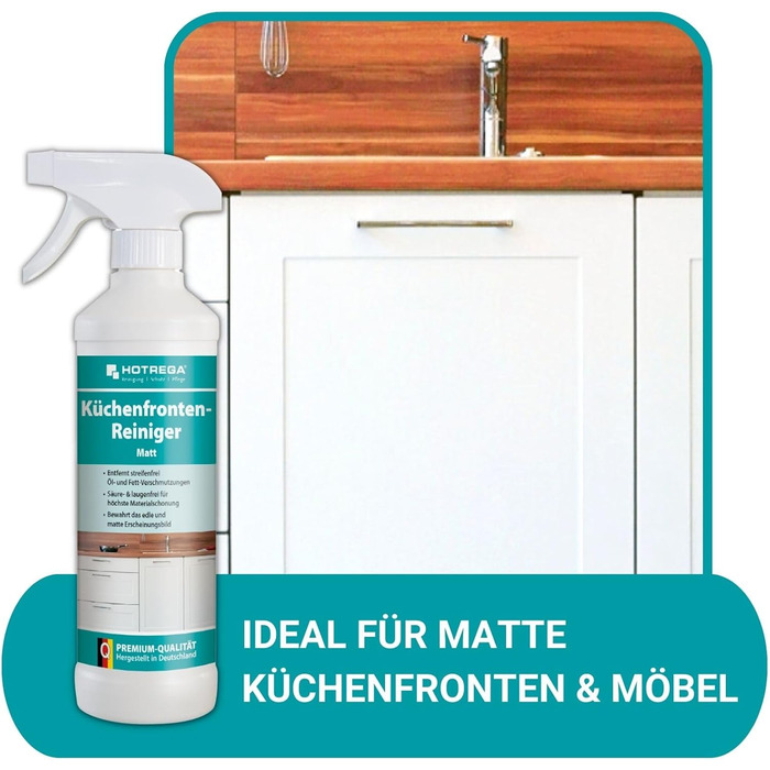 Засіб для чищення матових кухонних поверхонь 500 мл з серветкою з мікрофібри HOTREGA