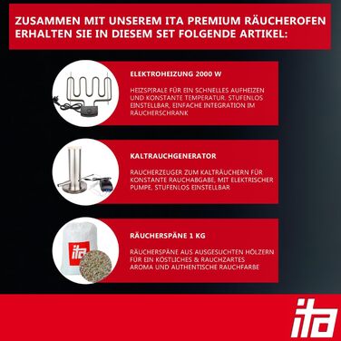 Коптильна шафа преміум-класу з 3 рівнями з оглядовим вікном і термометром ITA