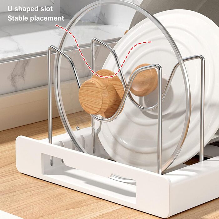 Підставка для посуду розсувна, 6 відділень, білий ZLXHDL