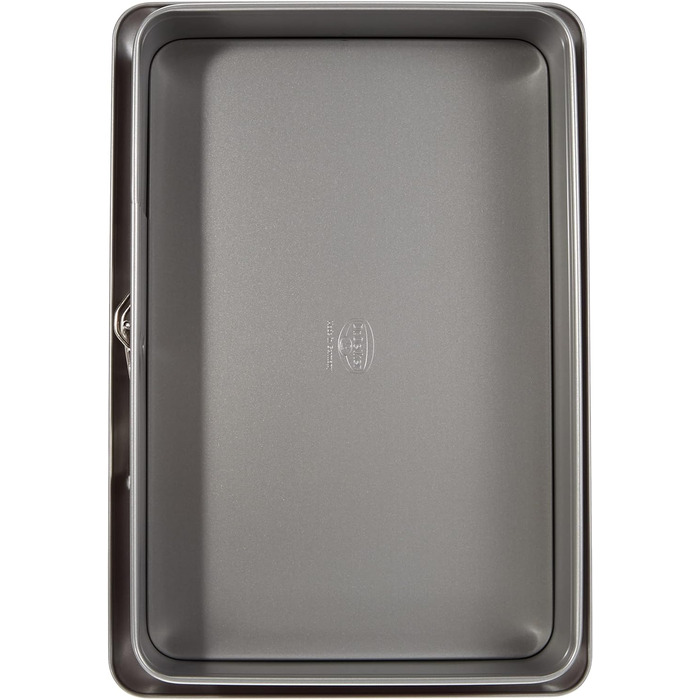 Прямокутна пружинна форма Dr. Oetker 38 x 25 см двоколірна, квадратна форма для торта з двоколірним антипригарним покриттям, високоякісна форма для випічки з відмінною теплопровідністю (колір червоний/сірий), кількість