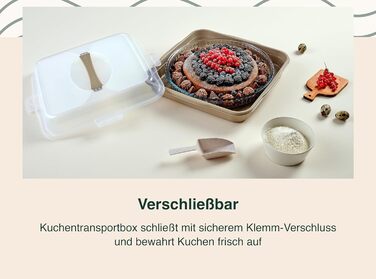 Коробка для транспортування торта з кришкою, капюшоном і ручкою. Коробка для зберігання, контейнер для торта, тарілка для торта, контейнер для торта, коробка для торта, тарілка для торта, начинка для торта, дзвіночок для торта - (зелений, квадратний)