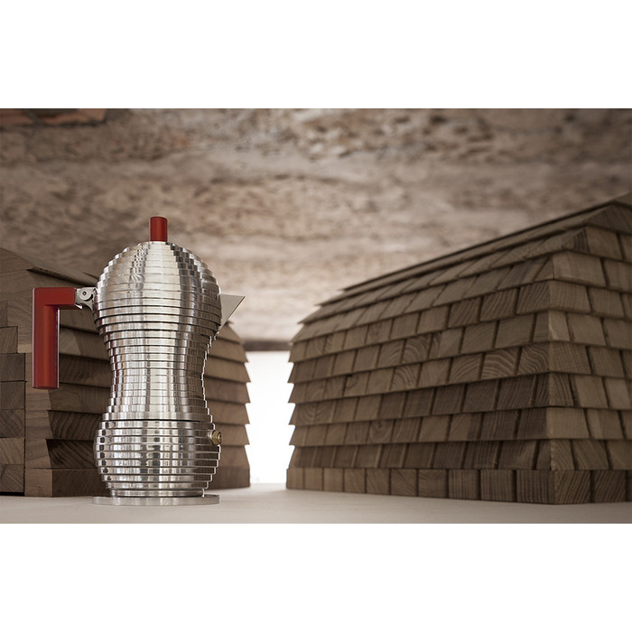 Кавоварка 150 мл металік / червона Pulcina Alessi