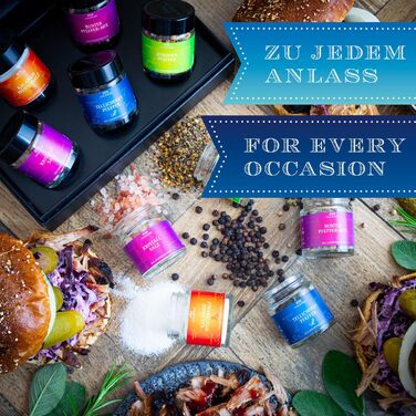 Класичний набір спецій Hallingers - Подарунковий набір спецій ручної роботи, 12 спецій з усього світу (Набір) - Літній подарунок та ідеальний подарунок для барбекю День народження, вітання, новоселення, річниця, безкоштовні класичні спеції., 12 спецій (73