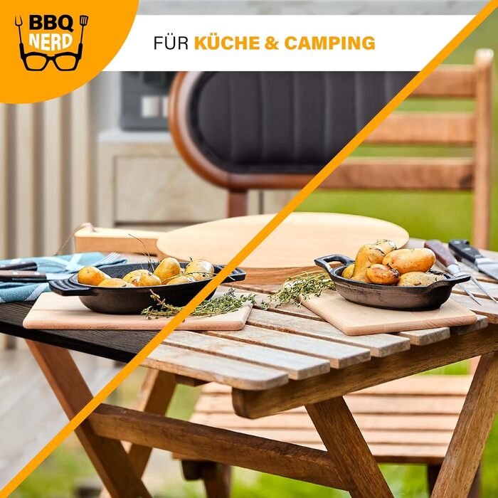 Чавунні сковороди в наборі 6 шт. овальні 20 х 9,5 см BBQ Nerd