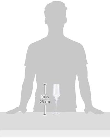 Коробка з 6 флейт для шампанського кришталево прозора 6,4 x 6,4 x 25 см, 7540461 Supremo