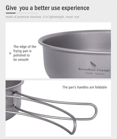 Кемпінгова сковорода з антипригарним покриттям з кришкою та складними ручками 19 см. iBasingo