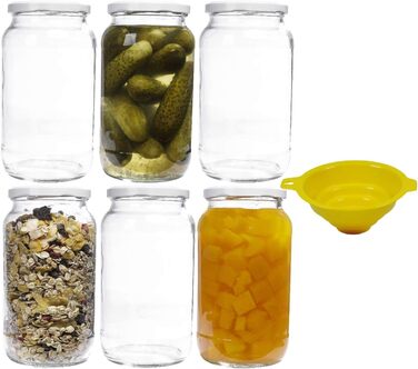 Банка 1 литр с завинчивающейся крышкой серебристая 6 шт mikken